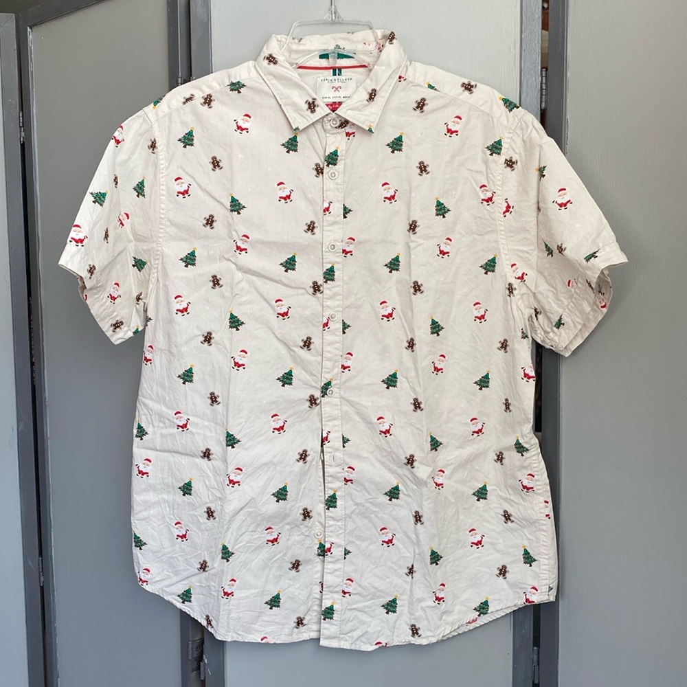 Denim & Flower Ricky Singh Christmas Santa Short Sleeve Button Up